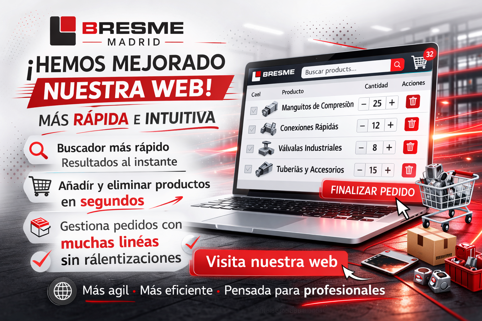 Bresme Madrid mejoramos nuestra página web para ofrecer una experiencia más rápida e intuitiva