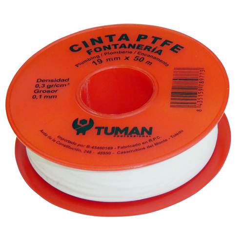 10 Rollos de Cinta Teflon Fontaneria 12mm x 10 m, Cinta PTFE de