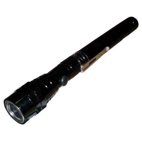 Linterna LED telescópica flexible con imán, cuello de cisne, metal macizo, incluye batería, extensible hasta 57 cm, fuerza de tracción magnética 3,2 kg [Clase de eficiencia energética A+]