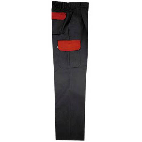 Pantalon Multibols. Negro/Rojo 65%Pol/35%Alg.